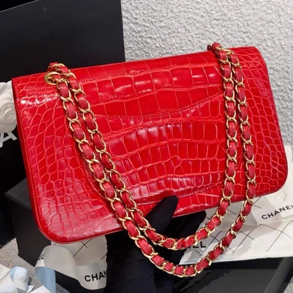 Chanel medium double flap shiny alligator bag - Picture 2 of 14